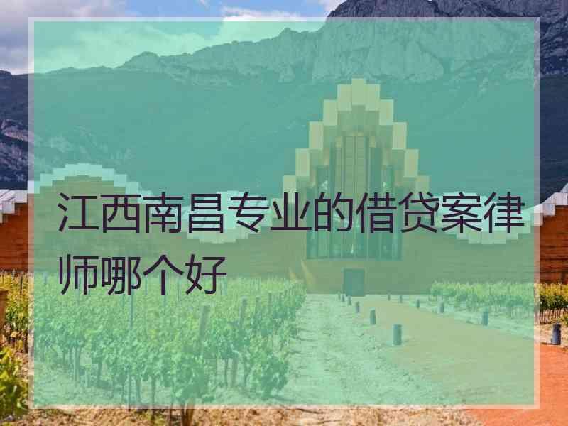 江西南昌专业的借贷案律师哪个好