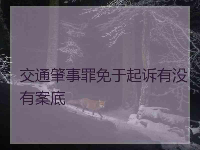 交通肇事罪免于起诉有没有案底