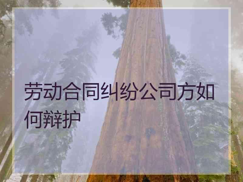 劳动合同纠纷公司方如何辩护