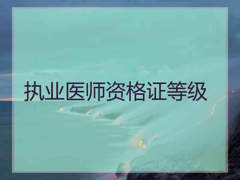 执业医师资格证等级