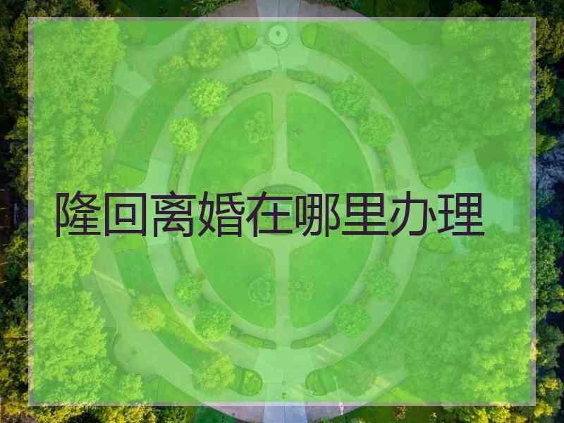 隆回离婚在哪里办理