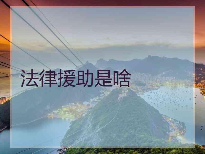 法律援助是啥