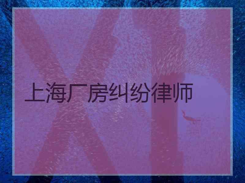 上海厂房纠纷律师