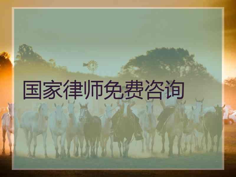 国家律师免费咨询