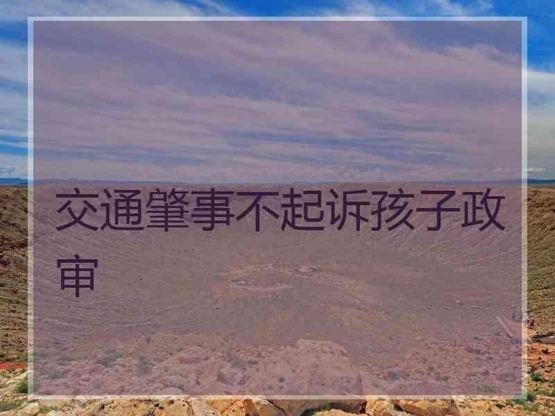 交通肇事不起诉孩子政审