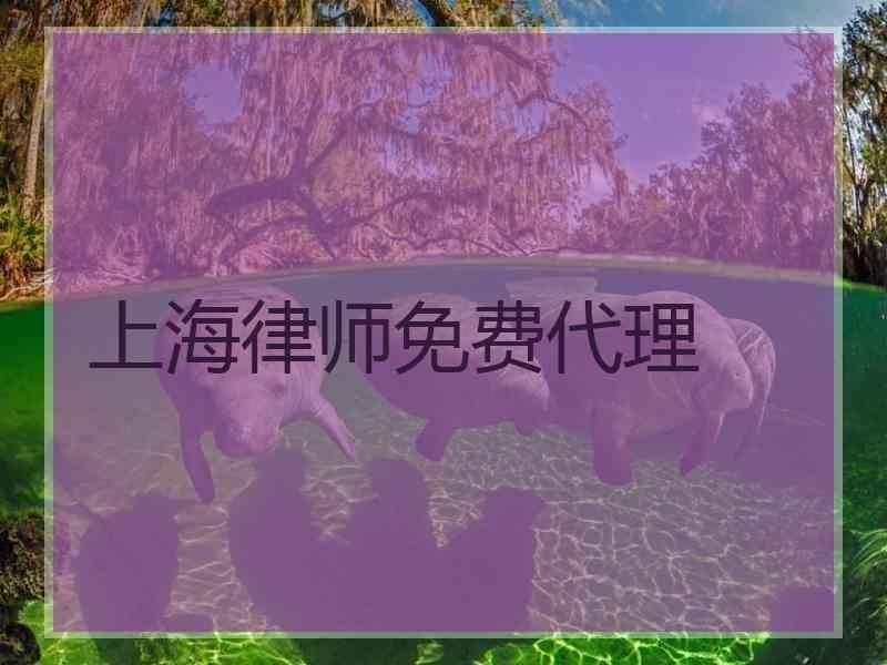 上海律师免费代理