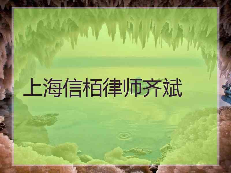 上海信栢律师齐斌