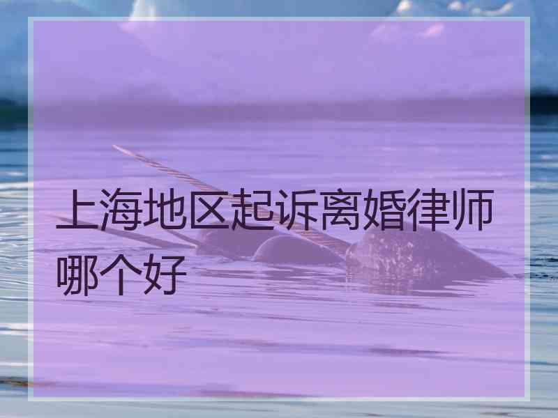 上海地区起诉离婚律师哪个好