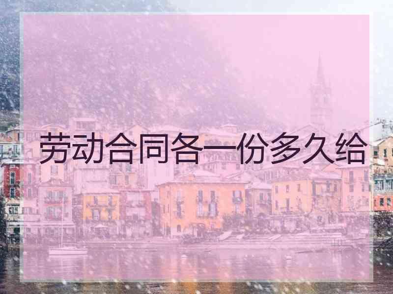 劳动合同各一份多久给