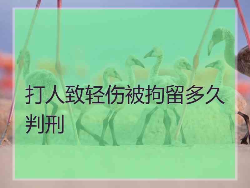 打人致轻伤被拘留多久判刑