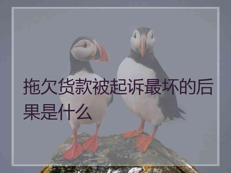 拖欠货款被起诉最坏的后果是什么