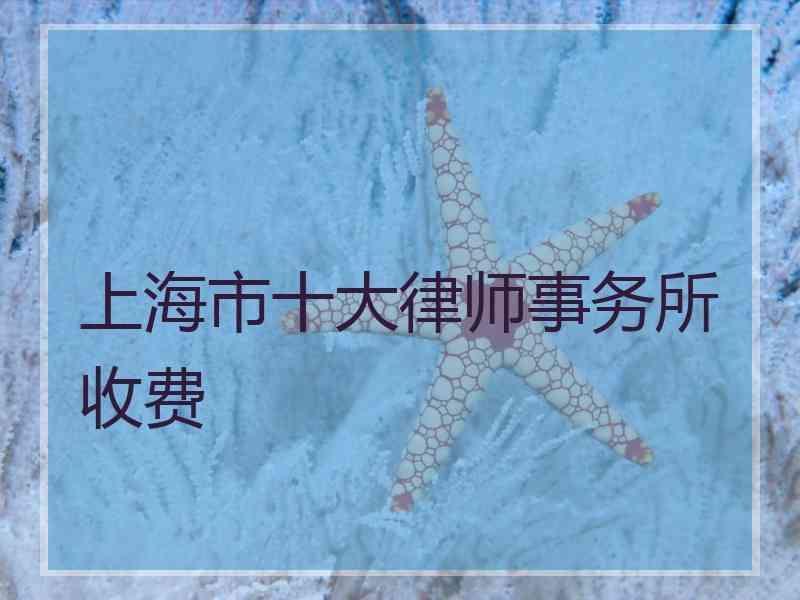 上海市十大律师事务所收费