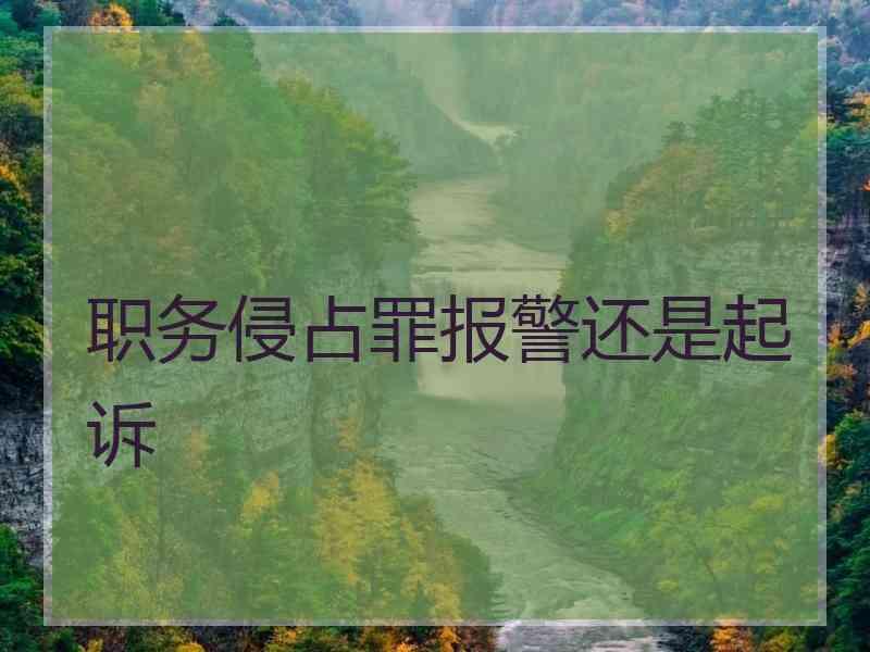 职务侵占罪报警还是起诉