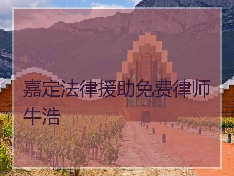 嘉定法律援助免费律师牛浩