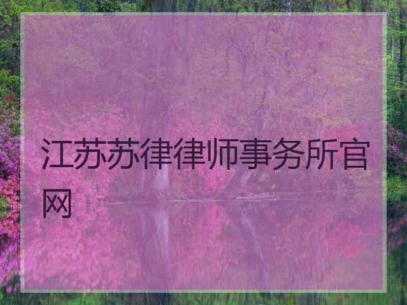 江苏苏律律师事务所官网