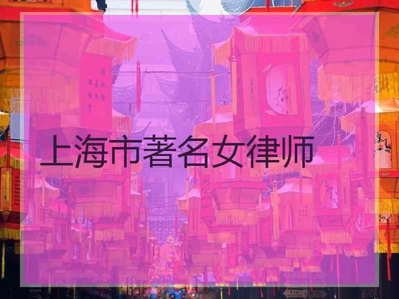 上海市著名女律师