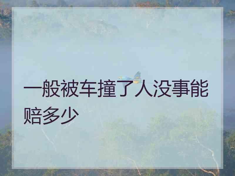 一般被车撞了人没事能赔多少