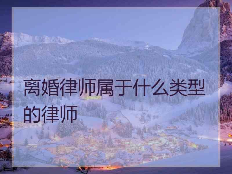 离婚律师属于什么类型的律师