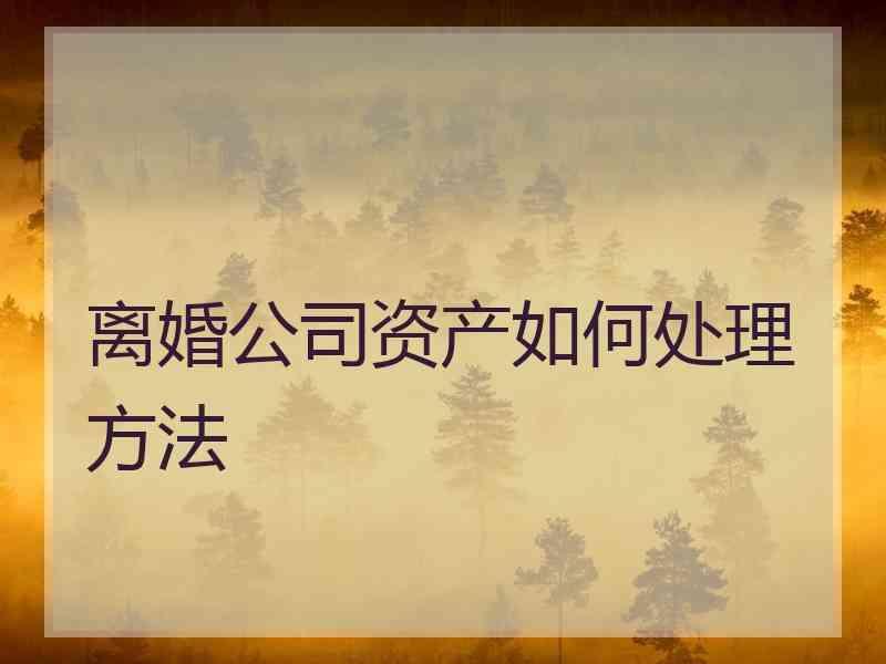 离婚公司资产如何处理方法