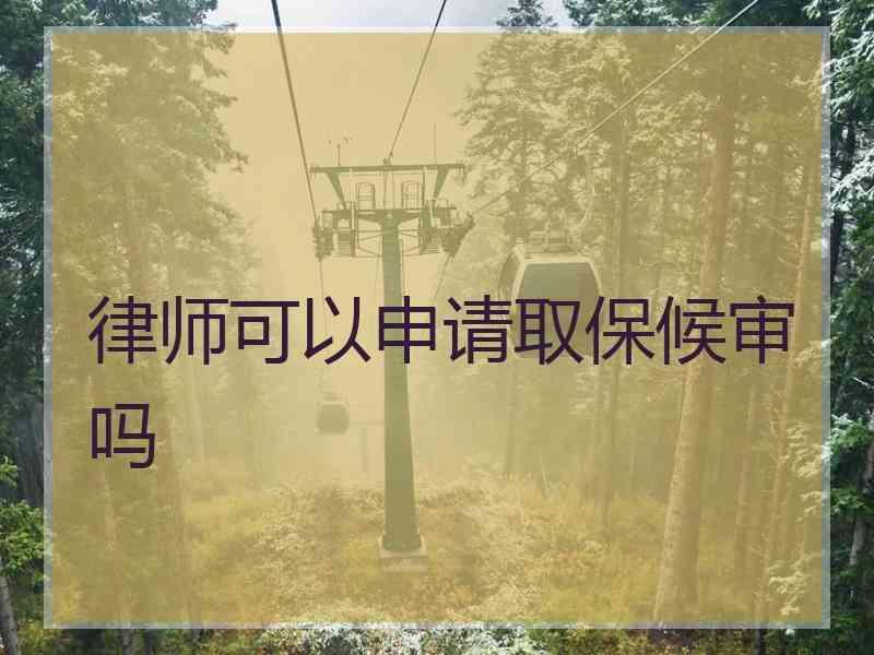 律师可以申请取保候审吗