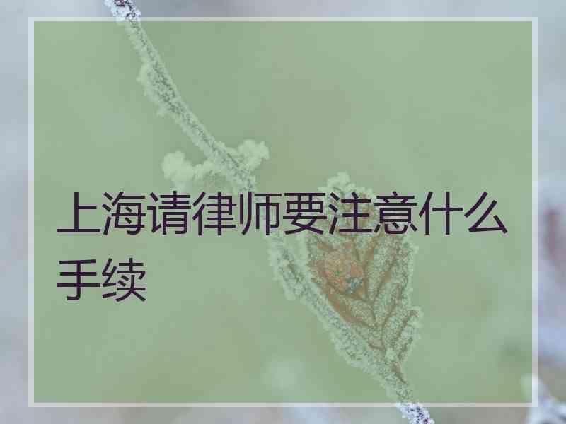 上海请律师要注意什么手续