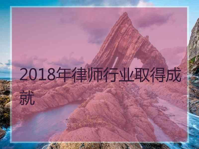 2018年律师行业取得成就