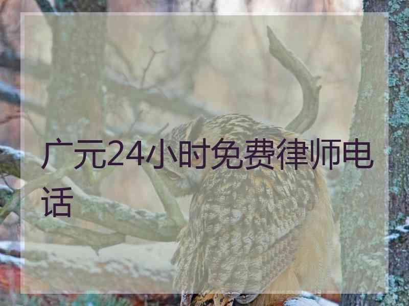 广元24小时免费律师电话