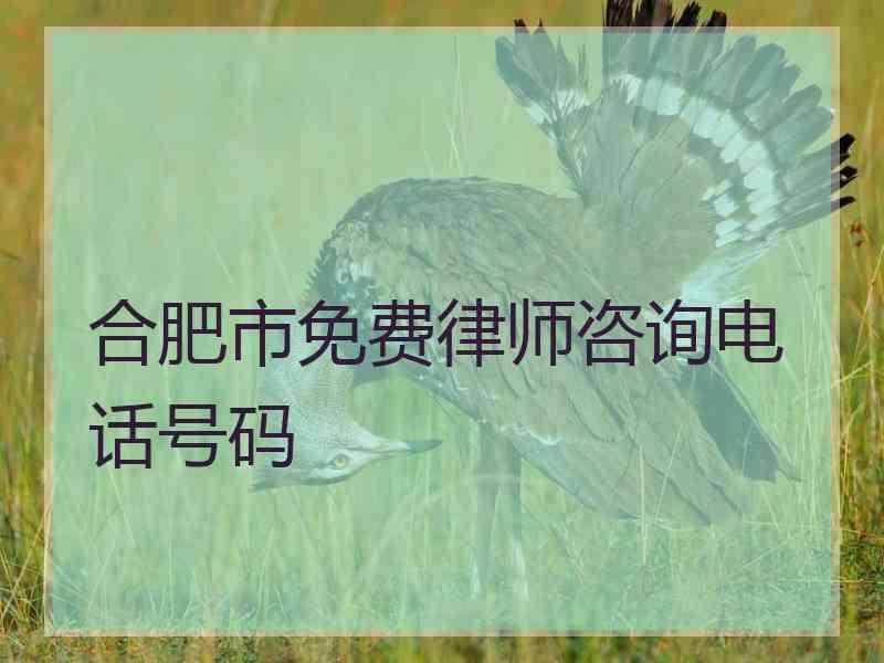 合肥市免费律师咨询电话号码