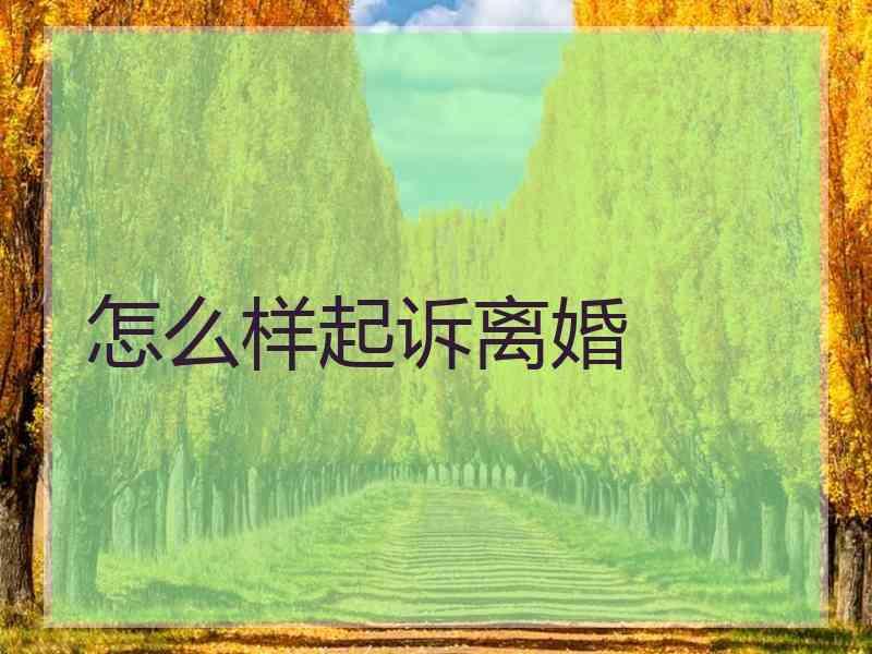 怎么样起诉离婚