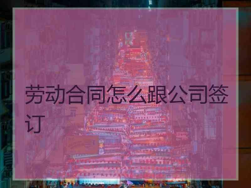 劳动合同怎么跟公司签订