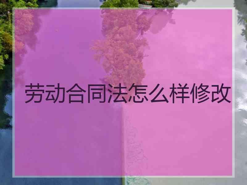 劳动合同法怎么样修改