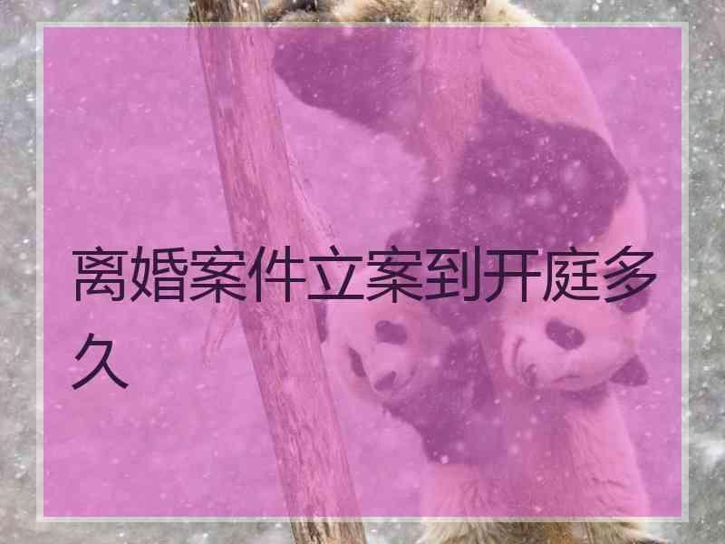 离婚案件立案到开庭多久