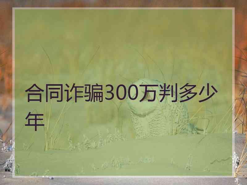 合同诈骗300万判多少年