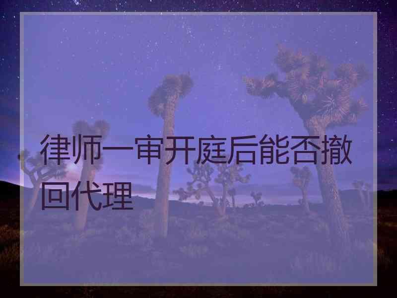 律师一审开庭后能否撤回代理