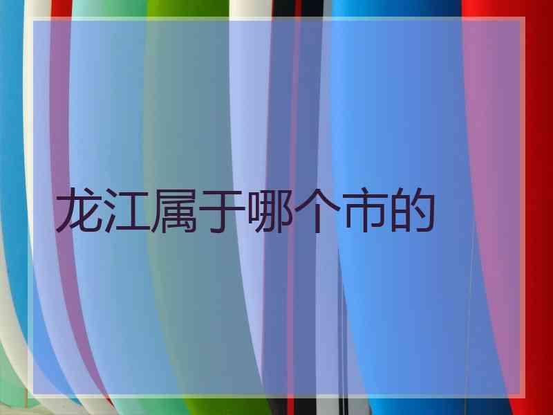 龙江属于哪个市的