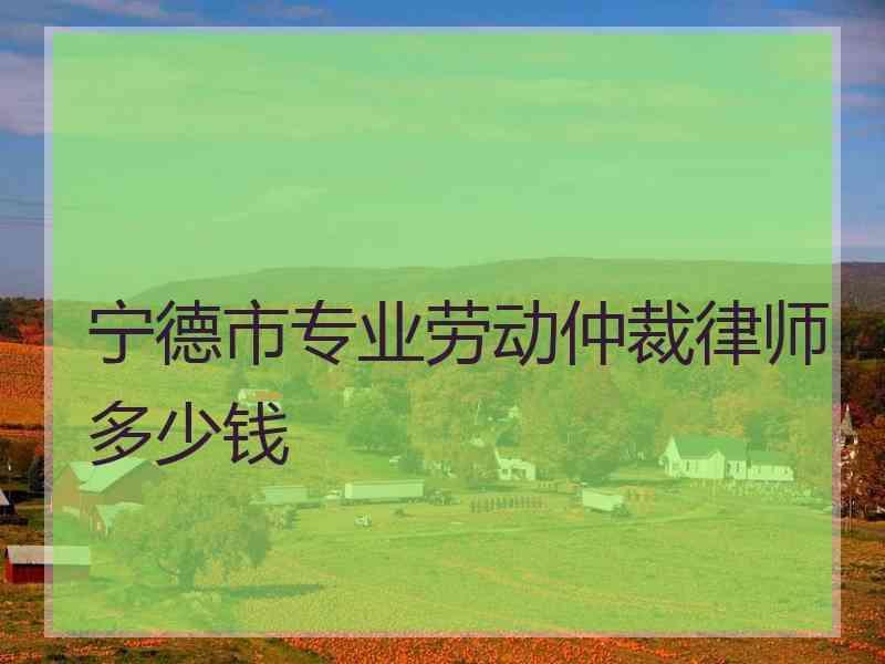 宁德市专业劳动仲裁律师多少钱 宁德市专业劳动仲裁律师多少钱