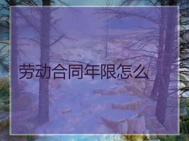 劳动合同年限怎么