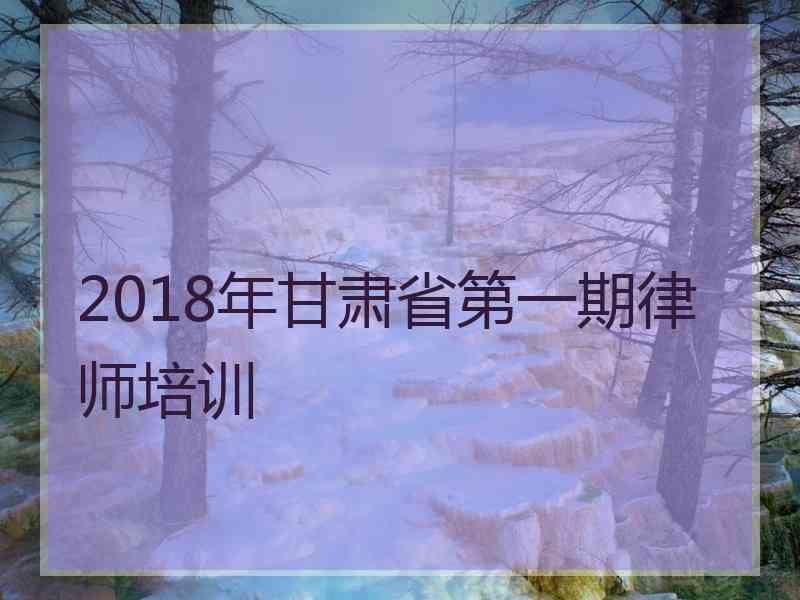 2018年甘肃省第一期律师培训