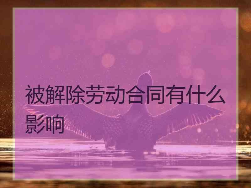 被解除劳动合同有什么影响