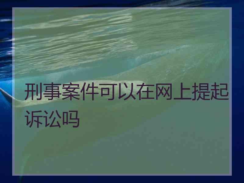 刑事案件可以在网上提起诉讼吗