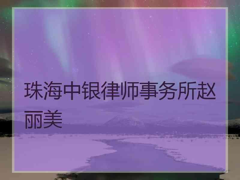 珠海中银律师事务所赵丽美