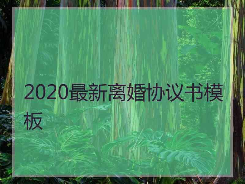 2020最新离婚协议书模板 2020最新离婚协议书模板