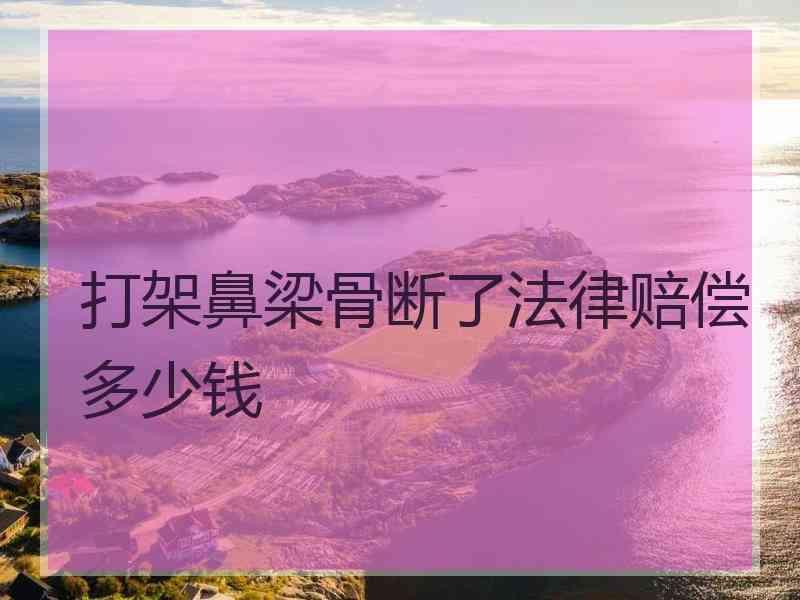 打架鼻梁骨断了法律赔偿多少钱