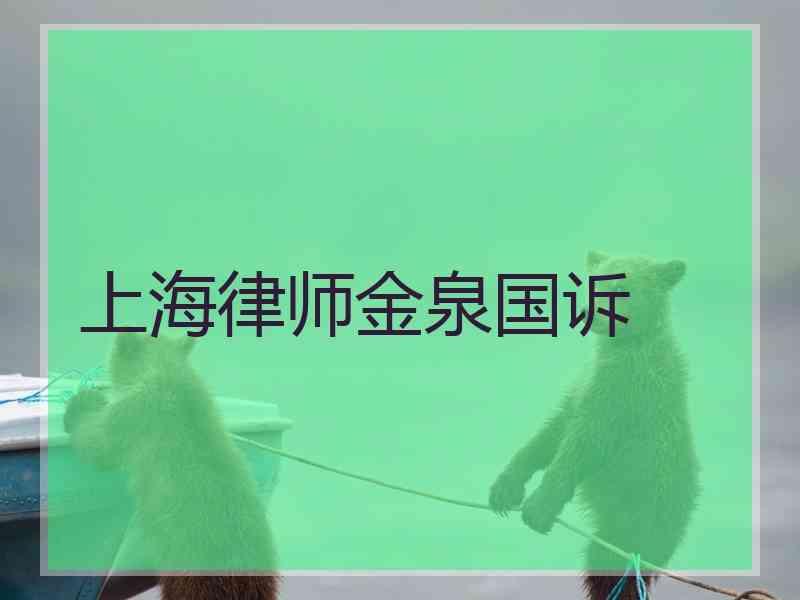 上海律师金泉国诉