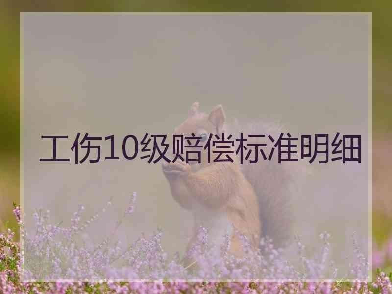 工伤10级赔偿标准明细