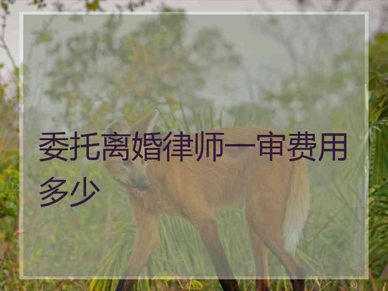 委托离婚律师一审费用多少