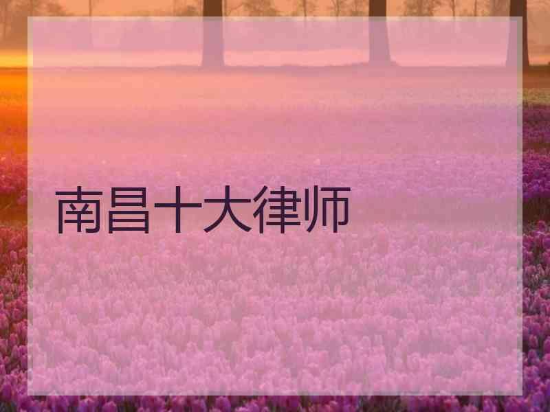 南昌十大律师