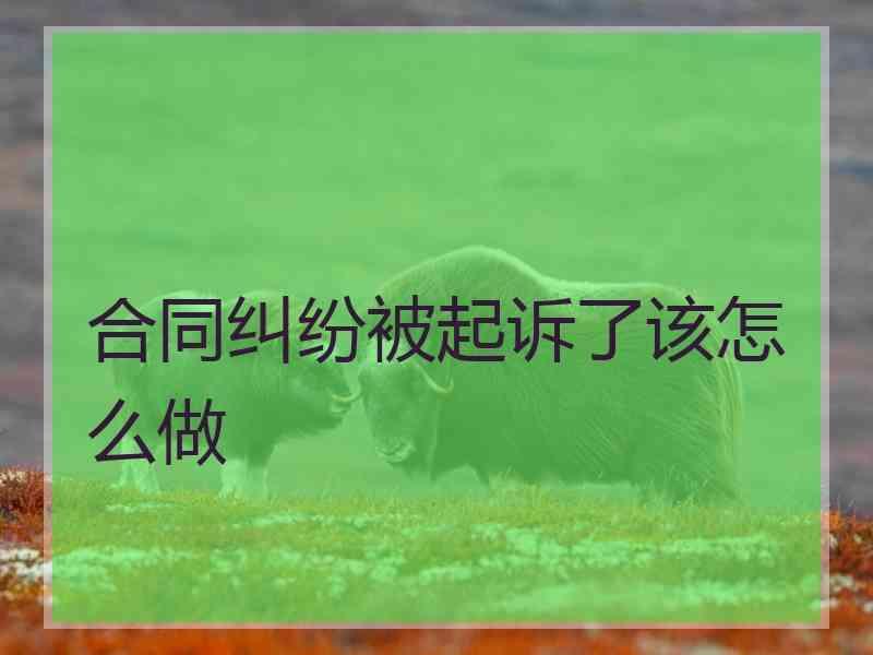 合同纠纷被起诉了该怎么做