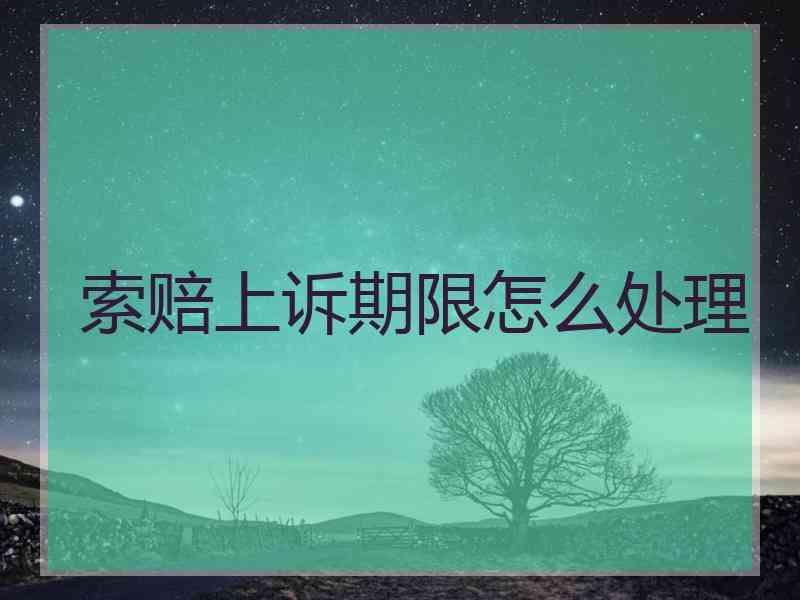 索赔上诉期限怎么处理