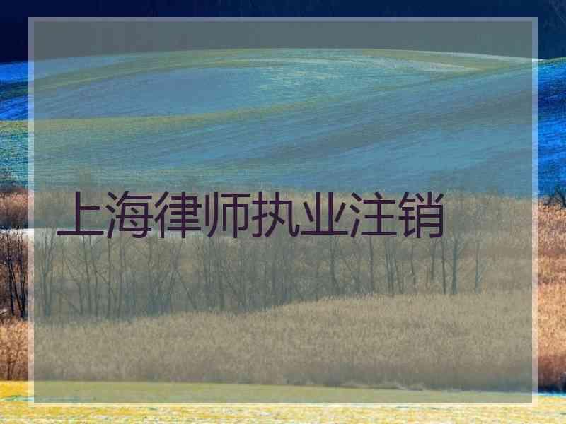 上海律师执业注销